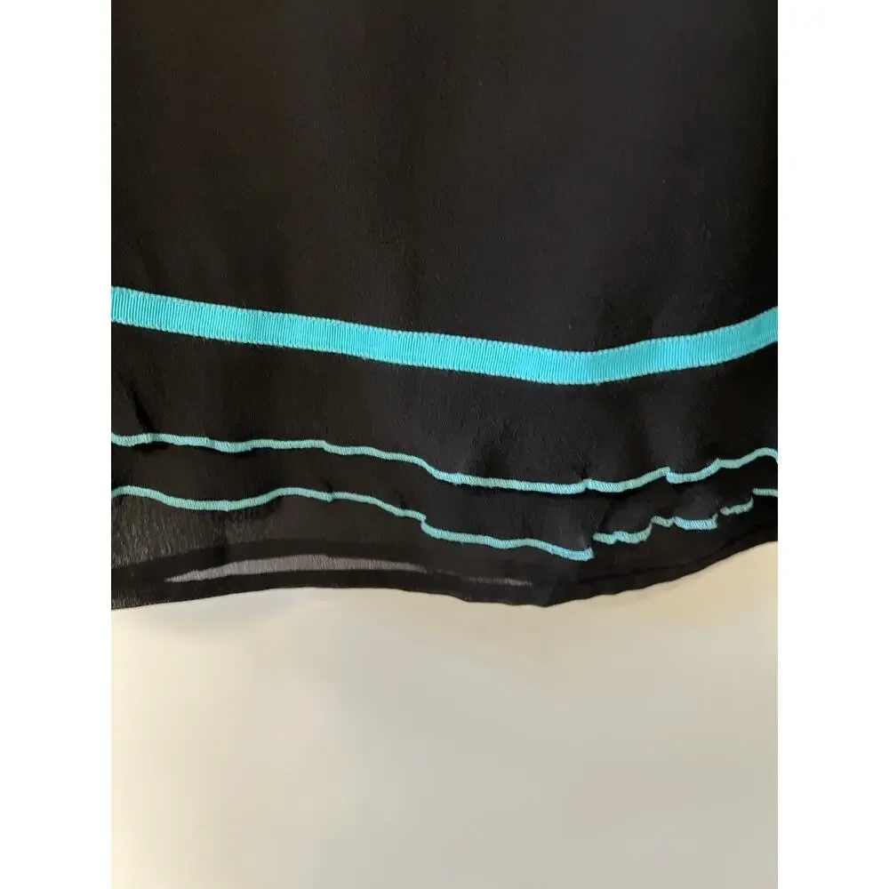 Vintage‎ 90s Y2K Silk Skirt Plus Size 16 Ruffle Chiffon Whimsigoth Fairy Grunge